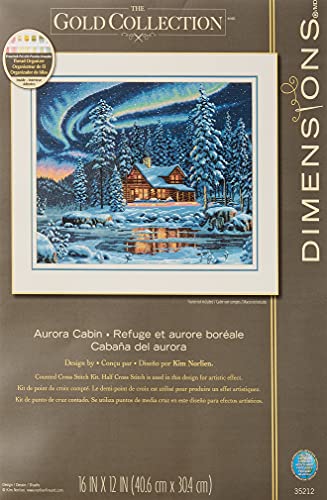 Dimensions Kit Aurora Cabin Zählmusterpackung mit Zählmuster, Baumwolle, grau, Onе Paсk, 2 von Dimensions