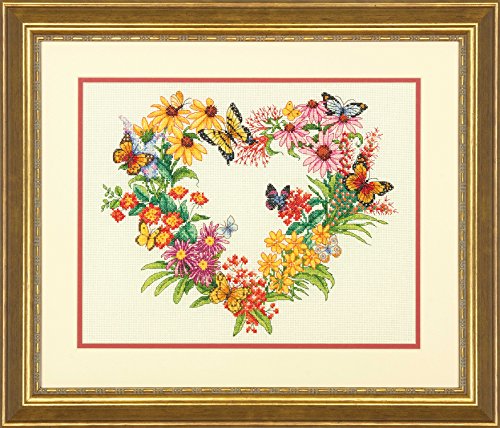 Dimensions D70-35336 Kit Counted Cross Stitch: Wildflower Wreath, Aida, 35.5 x 28cm von Dimensions