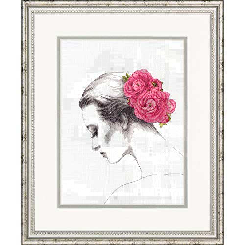 Dimensions D70-35379 Flowers in Hair Silhouette Kit, 14 Count White Aida, 9" x 12" Counted Cross Stitch: Floral Portrait, 22.8 x 30.4cm Dimensions D70-35379 Flowers in Hair Silhouette Kit, 14 Count White Aida, 9" x 12" Counted Cross Stitch: Floral Portrait, 22.8 x 30.4cm von Dimensions