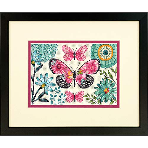 Dimensions D70-65178 Counted Cross Stitch Kit: Butterfly Dream, Metall Aida, 17 x 12cm von Dimensions