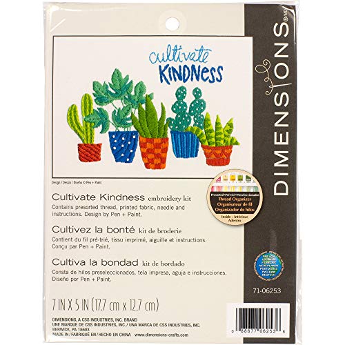 Dimensions D71-06253 Cultivate Kindness' Flower, 5'' x 7'' Embroidery Kit: Crewel, 17.7 x 12.7cm von Dimensions