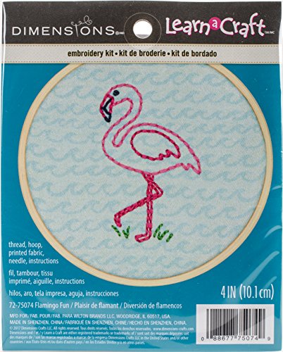 Dimensions D72-75074 Flamingo Fun-Stitched In Thread Maße Short N 'Sweet Mini Stickpackung, 10,2 cm, verschieden, One size von Dimensions