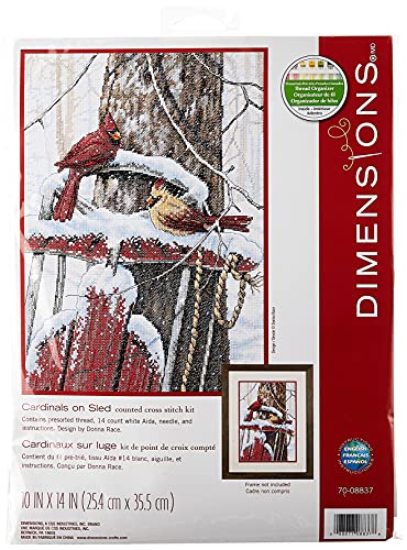 Dimensions Gezählter Kreuzstick Set, Cardinals on Sled von Dimensions