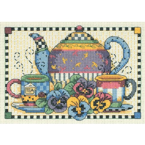 Dimensions Gezählter Kreuzstick Set, Teatime Pansies Dimensions Gezählter Kreuzstick Set, Teatime Pansies von Dimensions