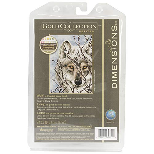 Dimensions Gold Petite Counted Cross Stitch Kit 5"X7"-Wolf (18 Count) von Dimensions