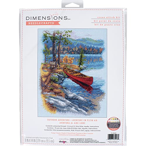 Dimensions 70-35406 Outdoor Adventure Kreuzstich-Set, 14 Cnt. hellblaue Aida, 27,9 x 35,6 cm von Dimensions