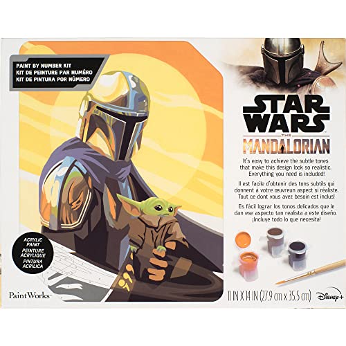 Dimensions PaintWorks Malen-nach-Zahlen-Set The Mandalorian Star Wars, für Erwachsene und Kinder, fertiges Projekt, 27,9 x 35,6 cm, mehrfarbig, 15-teilig von Dimensions