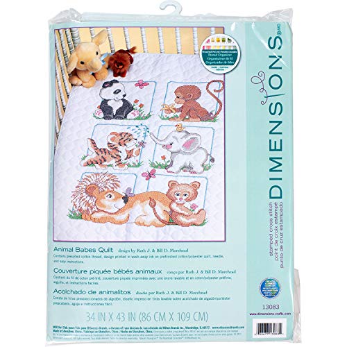 Dimensions Quilt-Set Kreuzstich (inkl. Vorlage, Nadel und Anleitung), Animal Babes, Braun von Dimensions