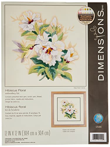 Dimensions Hummingbird Crewel Embroidery Kit Zählmusterpackung mit Zählmuster, Acryl, Baumwolle, Wolle, grün, 12 x 12 (30 x 30 cm) von Dimensions