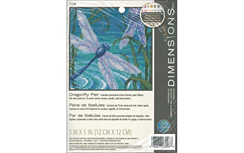 Dragonfly Pair Mini Needlepoint Kit-5"X5" Stitched In Thread & Ribbon von Dimensions