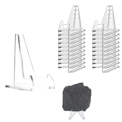 Dimoxii 20 Stücke Aufsteller Ständer Transparent Staffeleiständer Münzständer Transparenter Mini Staffeleien Acryl Kartenständer für Anzeigen Münzen, Medaillen, Bildern, Taschenuhren (7x6.5 cm) von Dimoxii