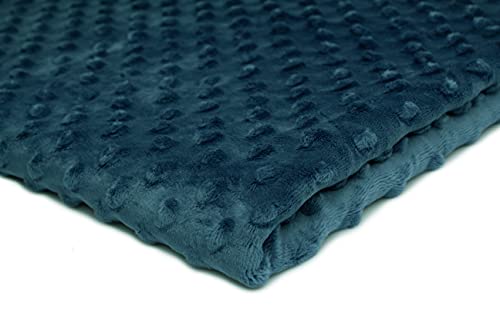 Minky Grübchen Punkt stoff, dickflüssig flauschiger Plüschstoff mit Noppen Fleece 50 x 155 cm (Nr 16 Jeans) von Dimple Minky Round