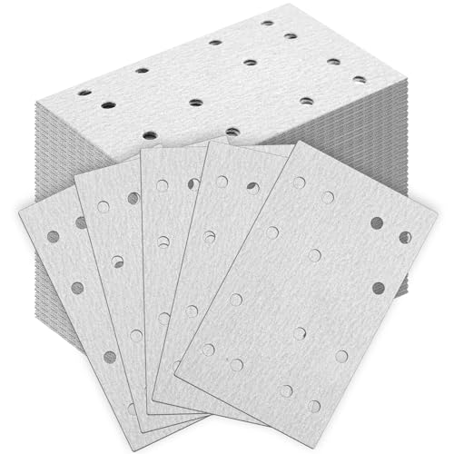 Dimsile Schleifpapier, Körnung P180, 80 x 133 mm, rechteckig, 14 Löcher, kompatibel mit Festool Rts 400, RS400, Ls130, 100 Stück von Dimsile