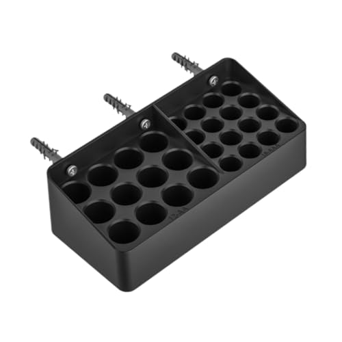 DimyFew Batterie Lagerung Organizer Unterteilt Batterie Halter für 16 AAA & 12 AA Spender -montiert Halterung für Desktop Wohnung, Schwarz von DimyFew