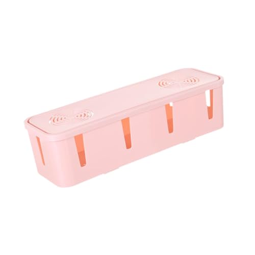 DimyFew Kabelstecker-Steckdosenbox, Organizer, praktische, hohle Kabelmanagementbox für Wohnungstisch, Wohnheim, Arbeitszimmer, Schlafzimmer, Rosa von DimyFew