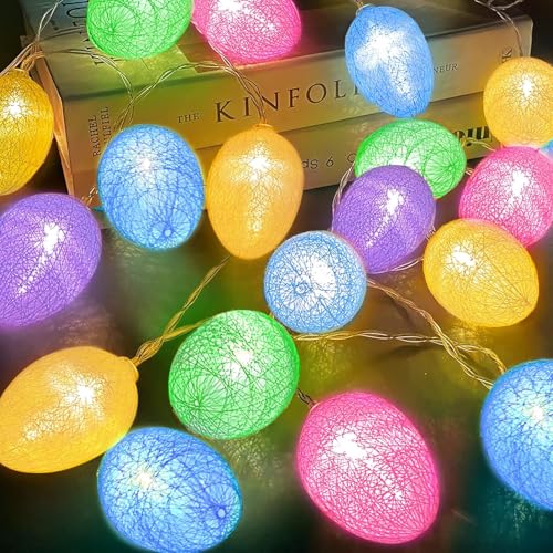 Ostern Pastell Lichter, 2M 10 LED Ei Dekoration Lichter, Batteriebetriebene Eier-Lichterkette für Ostern, Party, Kamin, Kaminsims, Eingang, Baum, Heimdekorationen von Ding Yongliang