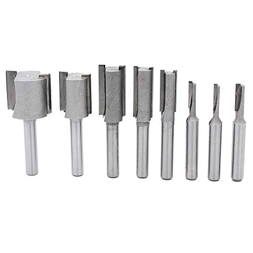 DingGreat 8 Stück1/4" Schaft Gerade & Dado Fräser Set, Nutfräser Holzfräser Fräser Nuter Freser von DingGreat