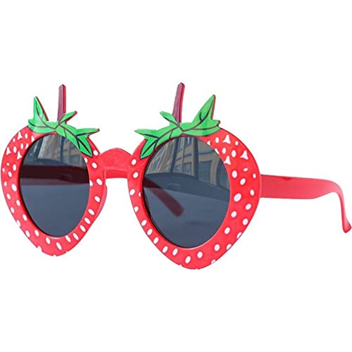 Dinntty Cartoon-Sonnenbrille, niedliche erdbeerförmige Brille, dekorative Sonnenbrille im Hawaii-Stil, lustige Fruchtbrille, Party-Brille von Dinntty