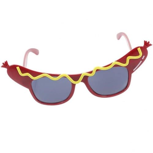 Dinntty Hot Dog Sonnenbrille, Party-Sonnenbrille, Strandparty-Brille, Kostüm-Requisiten, Partyzubehör Für Kinder Und Erwachsene von Dinntty