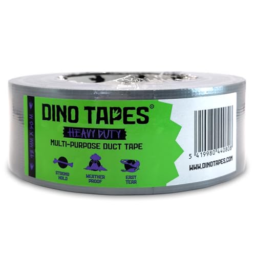 Dino Tapes Universal-Klebeband - Wetterfest - Einfaches Abreißen - Extra stark - Grau (25m) von Dino Tapes