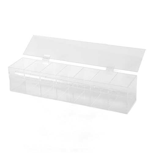 Dioche -Acryl -Buchstabenspender, Etikettenspender Aufkleber Rollhalter Aufkleber Spender 7 Fächer Clear Label Holder Organizer von Dioche