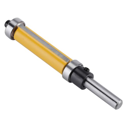 Flush-Trim-Router-Bit mit Ober- und Bodenlager für Holzbearbeitung, 1/4 Zoll Schaft, 1-1/2 Zoll Länge, Vergaserschnitzer, Gelbe Beschichtung Flush-Trim-Router-Bit mit Ober- und Bodenlager für Holzbearbeitung, 1/4 Zoll Schaft, 1-1/2 Zoll Länge, Vergaserschnitzer, Gelbe Beschichtung von Dioche