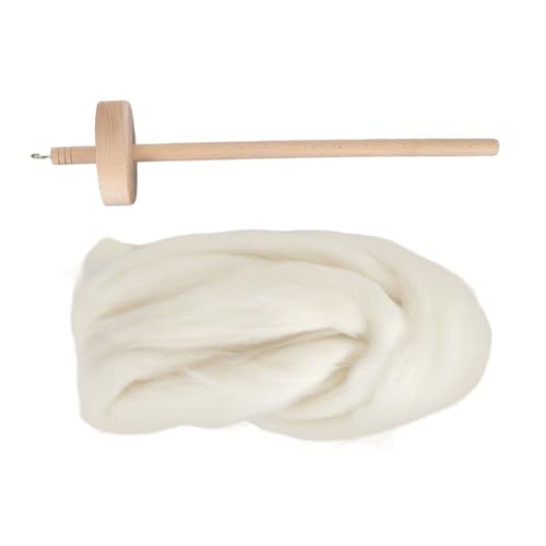 Holzstropfen -Spindel - Garn Spinn Kit für Anfänger mit Wolltop und Buchenholzspindel Zum Stricken und Häkelprojekten Holzstropfen -Spindel - Garn Spinn Kit für Anfänger mit Wolltop und Buchenholzspindel Zum Stricken und Häkelprojekten von Dioche