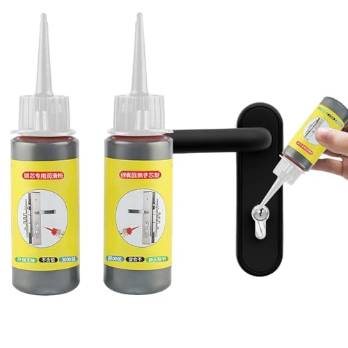 2 Stück Graphitpulver für Schlösser, 60ml Graphitpulver-Schmiermittel,Graphitpulver Schmierstoff,Türführungen, Autoschlösser, Türschlossscharniere von Dioeazh