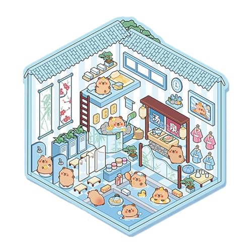 3d House Stickers, Capybara 3D Miniatur Szenen Aufkleber Für Kinder, Lustige Raumaufkleber Szenen, Kinder Sticker Maker Mit 3D Effekt, Miniatur Haus Sticker Für Kindertag, Geburtstag von Dioeazh