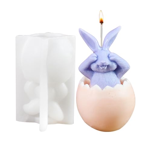 Ostern Hase Silikonform Gießformen, 3D Hasen Silikonform Kerzenform Zur Kerzenherstellung, Osterhasen Silikon Gießformen Epoxidharzformen Für Handgemachte Seife, Kerzen, Heimdekoration von Dioeazh