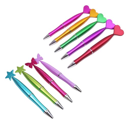 10 x Schmetterling Kugelschreiber Hear Star Schreibstift Schwarz Stift Twist Schreibwaren Stift für Schule Büro Arbeit von Diogeynu