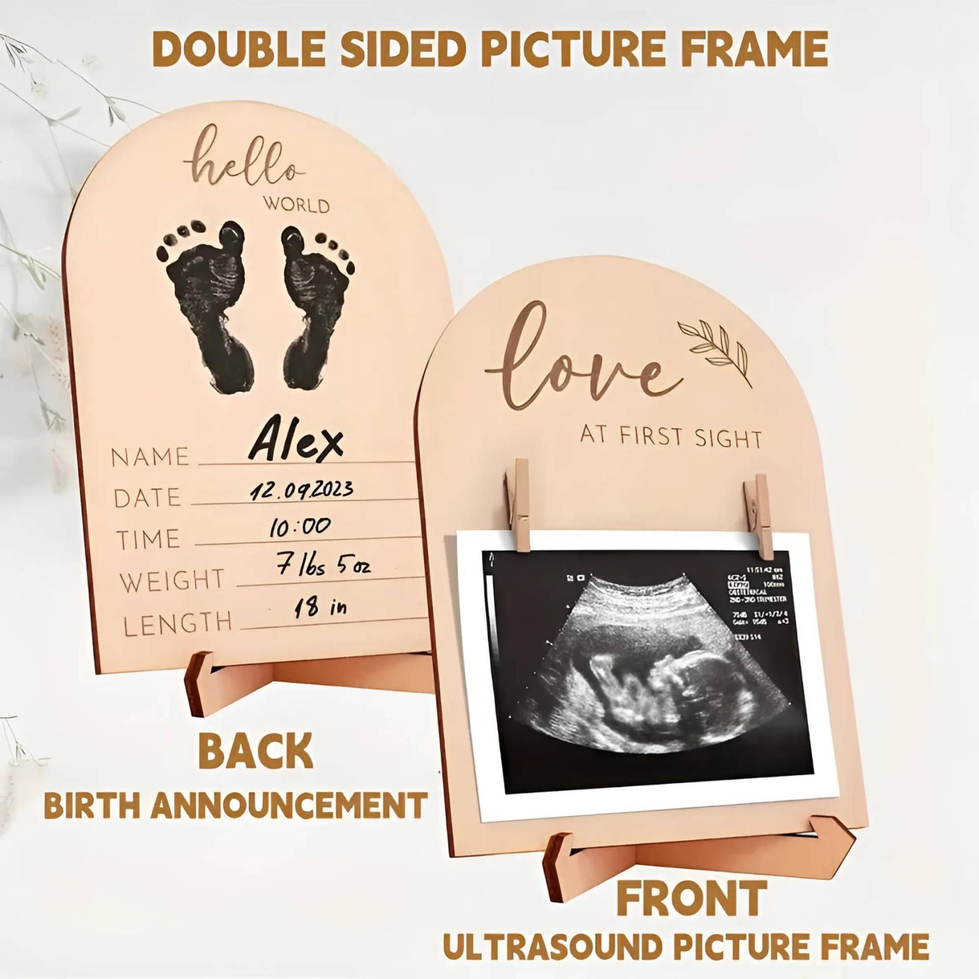 Hölzerner Ultraschall-Fotorahmen, Geschenk Geburt, Baby-Geschenke, Schwangerschaftansagezeichen, Schwangerschaftsgeschenk Für Mütter, Raumdekor von DioziShop