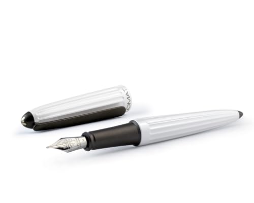 DIPLOMAT Füllhalter Aero weiß, Füllfederhalter, Füller mit Edelstahlfeder Stärke M und Tinten- Konverter von DIPLOMAT
