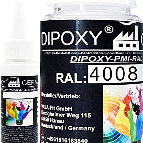 25g Dipoxy-PMI-RAL 4008 SIGNALVIOLETT Extrem hoch konzentrierte Basis Pigment Farbpaste Farbmittel für Epoxidharz, Polyesterharz, Polyurethan Systeme, Beton, Lacke, Flüssigfarbe Kunstharz Schmuck von Dipoxy