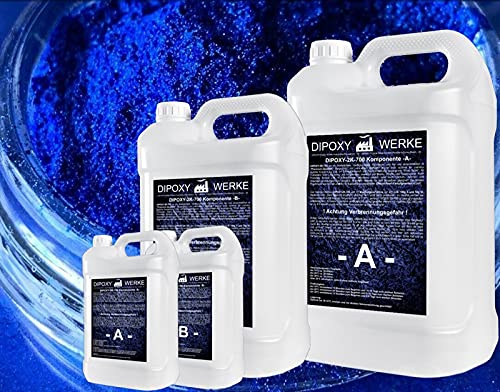 Dipoxy 2K-700 Epoxidharz mit Pigment 0,75kg + 10g Blau01 von Dipoxy