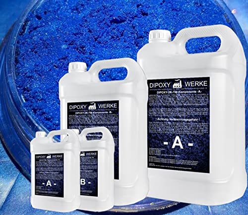 Dipoxy 2K-700 Epoxidharz mit Pigment 9,0kg + 120g Blau09 von Dipoxy