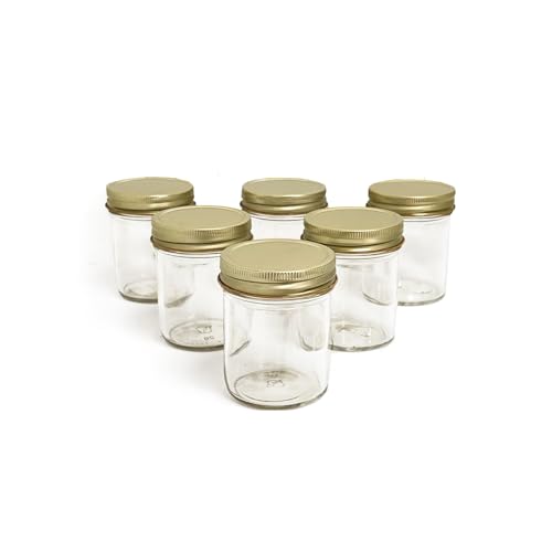 Direct Candle Supply Klassisches Einmachglas aus Glas mit Metalldeckel, 200 ml, perfekt für die Kerzenherstellung, 6 Stück von Direct Candle Supply