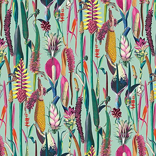 Samtstoff Vorhang, Plüsch, tropisches botanisches Paradies, Regenwald (Botanical – CVL007 – Entenei, 5 cm x 5 cm Probe) von Discount Fabrics LTD