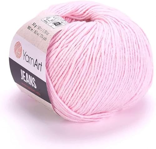 Yarn Art Jeans - Premium Baumwollgarn zum Häkeln & Stricken - Vielzahl von Farben - Ideal für Doppelstricken, Kammgewicht, Baby-Projekte, T-Shirt-Garn & mehr, Farbe 74, 1 Packung Yarn Art Jeans - Premium Baumwollgarn zum Häkeln & Stricken - Vielzahl von Farben - Ideal für Doppelstricken, Kammgewicht, Baby-Projekte, T-Shirt-Garn & mehr, Farbe 74, 1 Packung von Discount Fabrics LTD