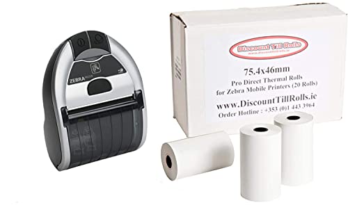 Zebra IMZ320 direkte Thermo-Papierrollen (20 Rollen pro Box), 75,4 mm x 46 mm x 17 mm, durchgehend (Breite x Länge) 80 g/m², (nicht die Etiketten) weiß von Discount Till Rolls