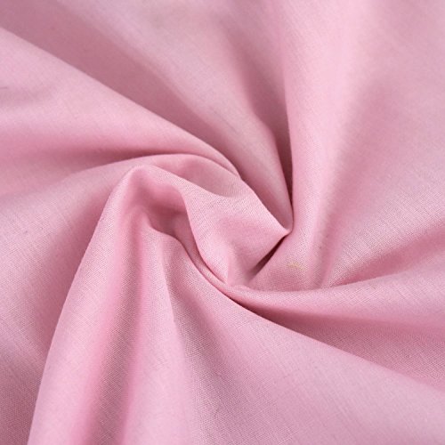 Einfarbiger Polycotton Stoff Poly Baumwoll Kleid Bastelmaterial 45 Zoll – 112 cm Breit 60+ Farben (Baby Pink, 1/2 Meter) von Discover Lifestyle & Fashion Fabrics