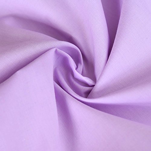 Einfarbiger Polycotton Stoff Poly Baumwoll Kleid Bastelmaterial 45 Zoll – 112 cm Breit 60+ Farben (Lila, 1/2 Meter) von Discover Lifestyle & Fashion Fabrics