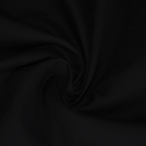 Einfarbiger Polycotton Stoff Poly Baumwoll Kleid Bastelmaterial 45 Zoll – 112 cm Breit 60+ Farben (Schwarz, 1/2 Meter) von Discover Lifestyle & Fashion Fabrics