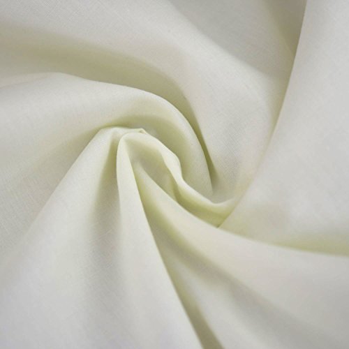 Einfarbiger Polycotton Stoff aus Poly Baumwollkleid Bastelmaterial 45 Zoll – 112 cm Breit 60+ Farben (Creme, 1/2 Meter) von Discover Lifestyle & Fashion Fabrics