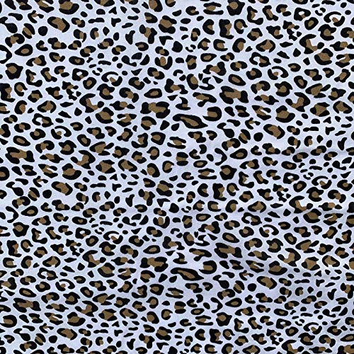 Animal Skins Design Neuheit Kinder Poly-Baumwolle Bedrucktes Kleid Handwerk Verkleidung Stoff Material | 45 Zoll – 112 cm | Verkauf pro halber Meter (Leopard) von Discover Lifestyle & Fashion Fabrics