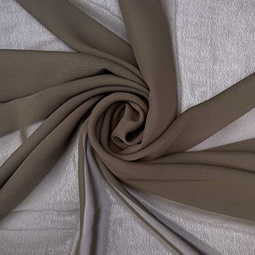 Chiffon-Stoff, durchscheinend, weiches Polyester, leicht, für den Sommer, gewebt, Schneidern, Drapierstoff, 150 cm breit, Meterware, Braun von Discover Lifestyle & Fashion Fabrics