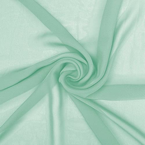 Chiffon-Stoff, durchscheinend, weiches Polyester, leicht, für den Sommer, gewebt, Schneidern, Drapierstoff, 150 cm breit, Meterware, Mintgrün von Discover Lifestyle & Fashion Fabrics