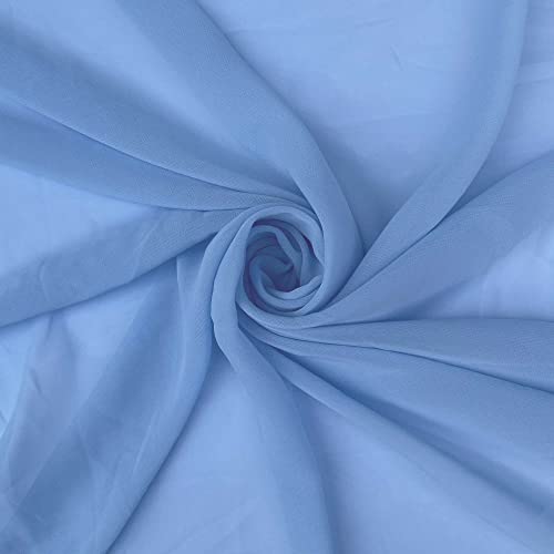 Chiffon-Stoff, durchscheinend, weiches Polyester, leicht, für den Sommer, gewebt, Schneidern, Drapierstoff, 150 cm breit, Meterware (Hellblau) von Discover Lifestyle & Fashion Fabrics