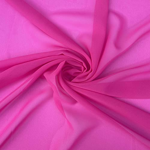 Chiffon-Stoff, durchscheinend, weiches Polyester, leicht, für den Sommer, gewebt, Schneidern, Drapierstoff, 150 cm breit, Meterware (Kirschrosa) von Discover Lifestyle & Fashion Fabrics