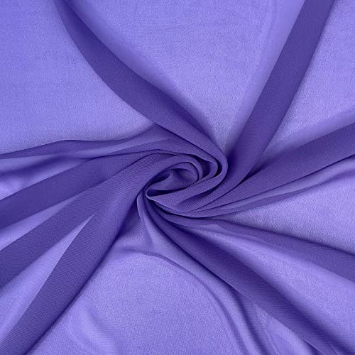 Chiffon-Stoff, durchscheinend, weiches Polyester, leicht, für den Sommer, gewebt, Schneidern, Drapierstoff, 150 cm breit, Meterware (lila) von Discover Lifestyle & Fashion Fabrics